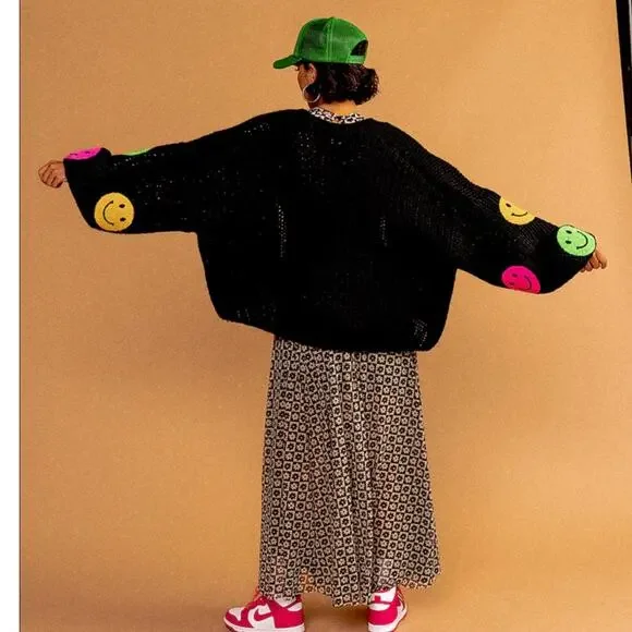 Dressed in La La Visionary Hand Knit Smile Cardigan Size L/XL - Picture 6 of 15